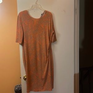 Peach and Tan Flowy Dress